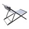 Armen Living Wave Outdoor Patio Aluminum Deck Chair in Gray Powder Coated Finish with Gray Sling Textilene LCWALOGR - alternate 6